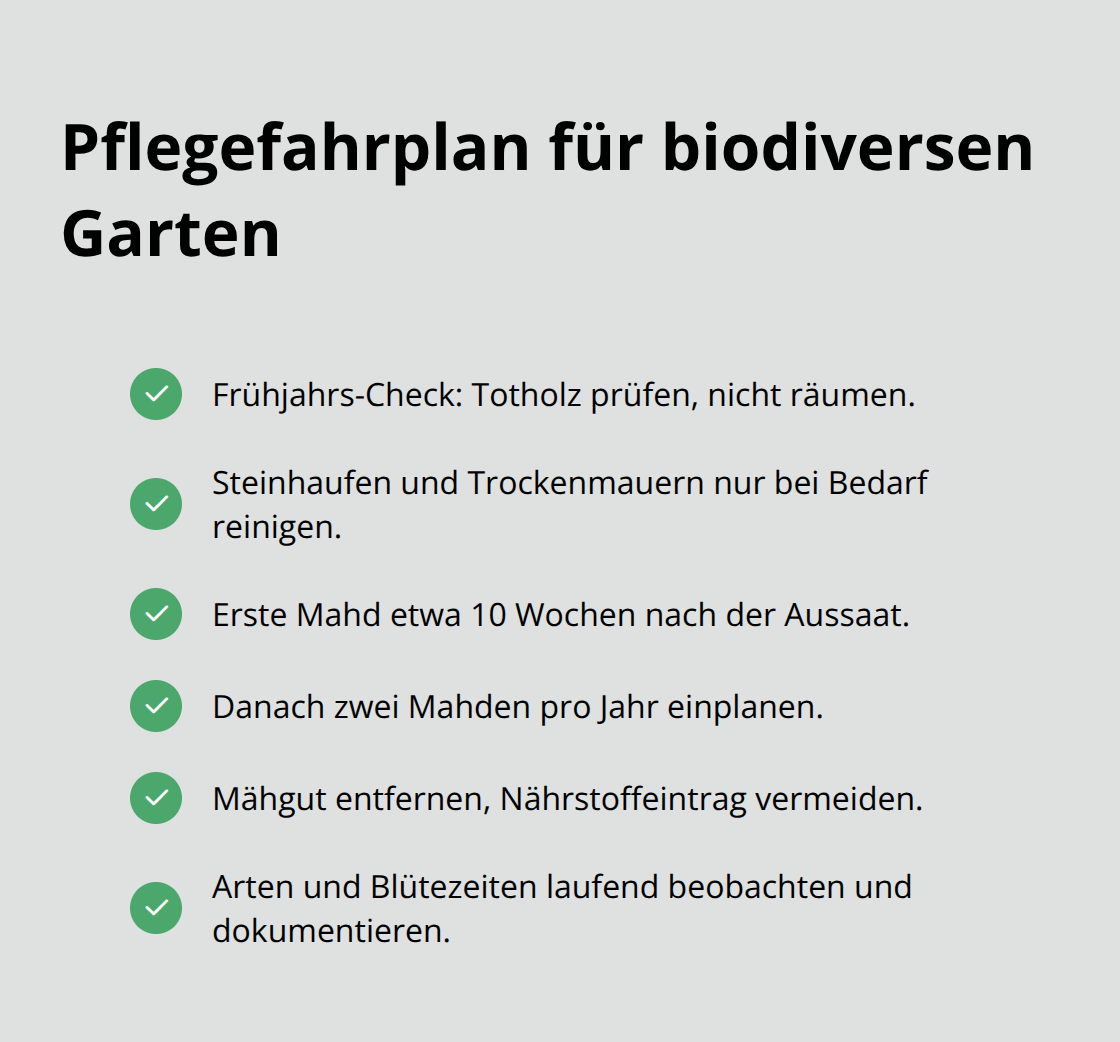 Checkliste: Wichtige Pflegeschritte für einen artenreichen Garten - Biodiversität Förderung Garten Planung