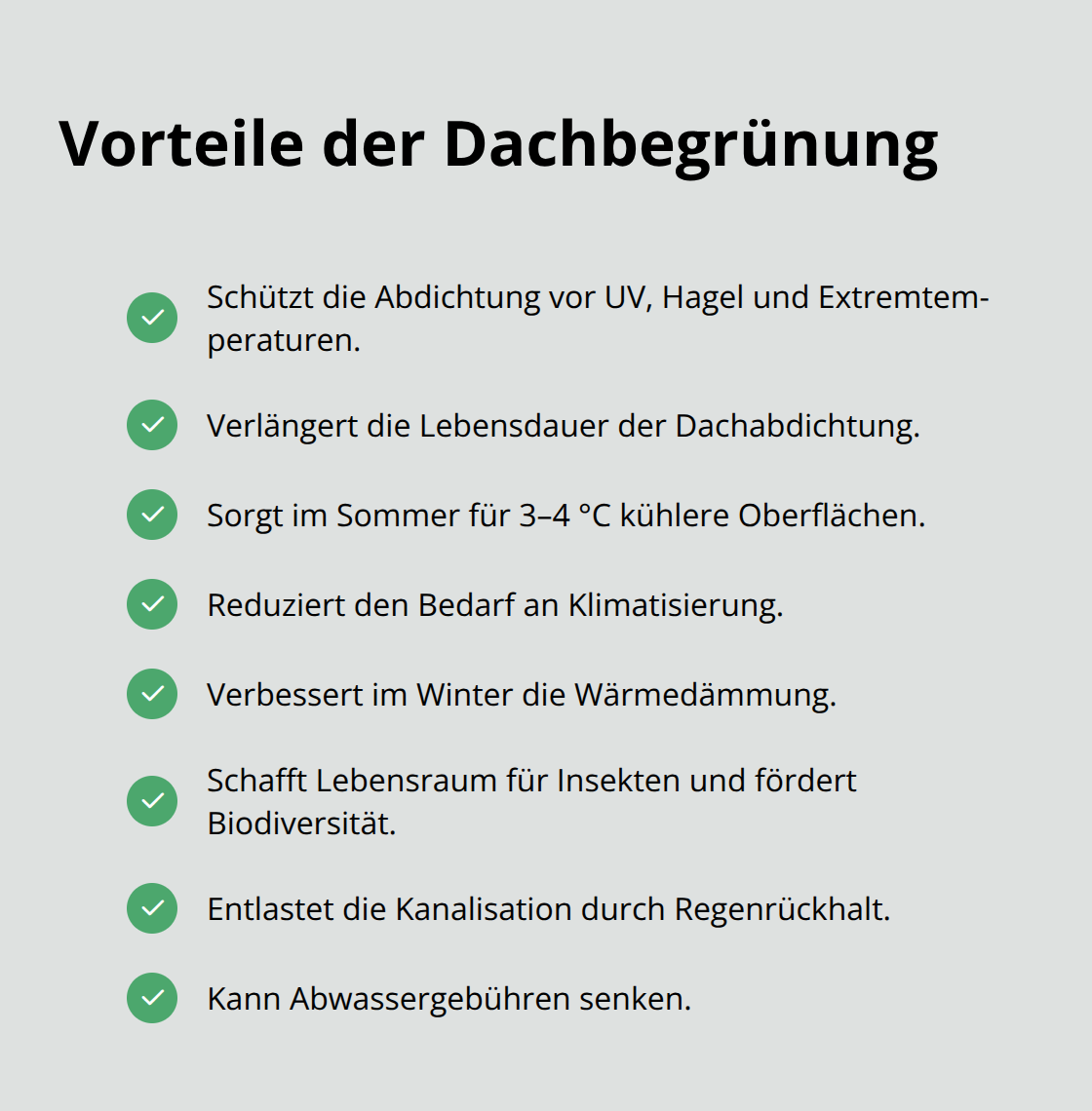 Wesentliche Vorteile einer Dachbegrünung auf einen Blick