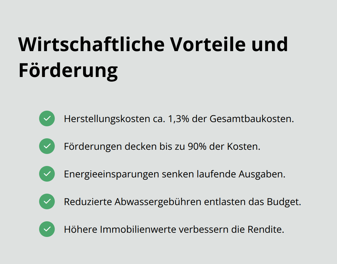 Checkliste der finanziellen Argumente für Dachbegrünungen