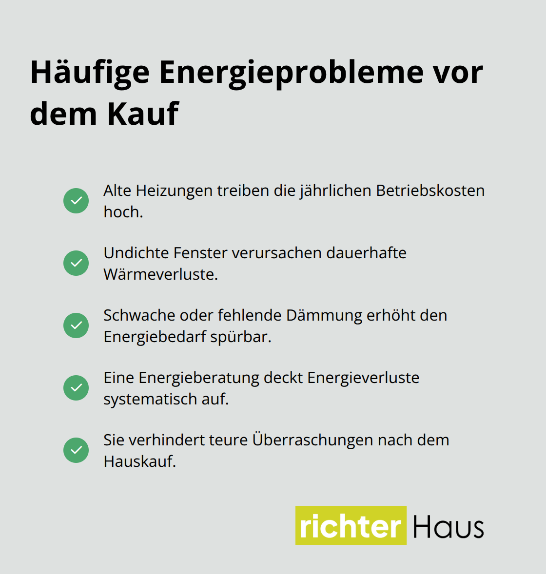 Checkliste typischer Energie-Mängel und warum eine Beratung vor dem Kauf schützt