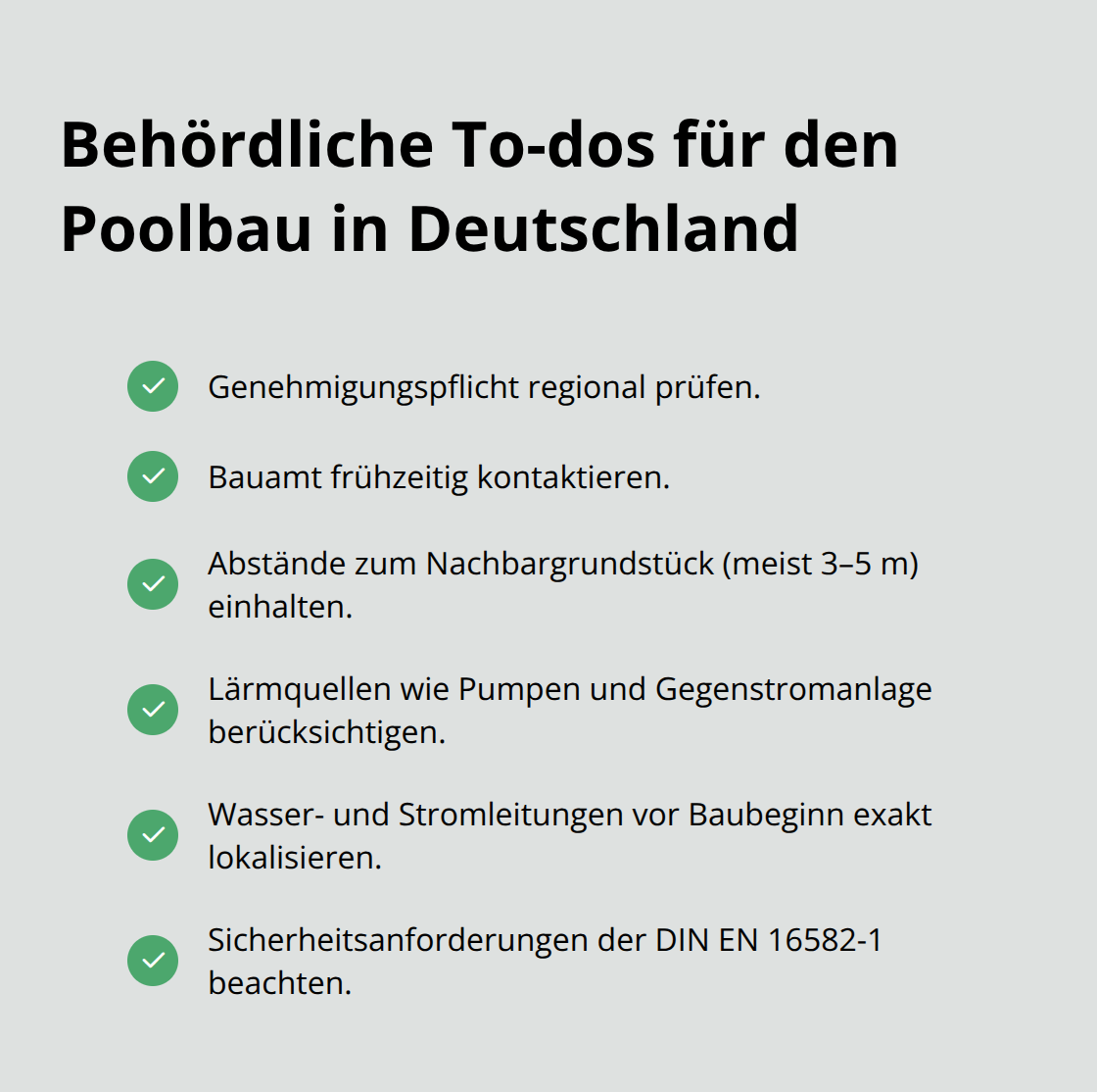 Checkliste für Genehmigungen, Abstände und Abstimmung mit Behörden - Exklusive Poolanlagen Planung