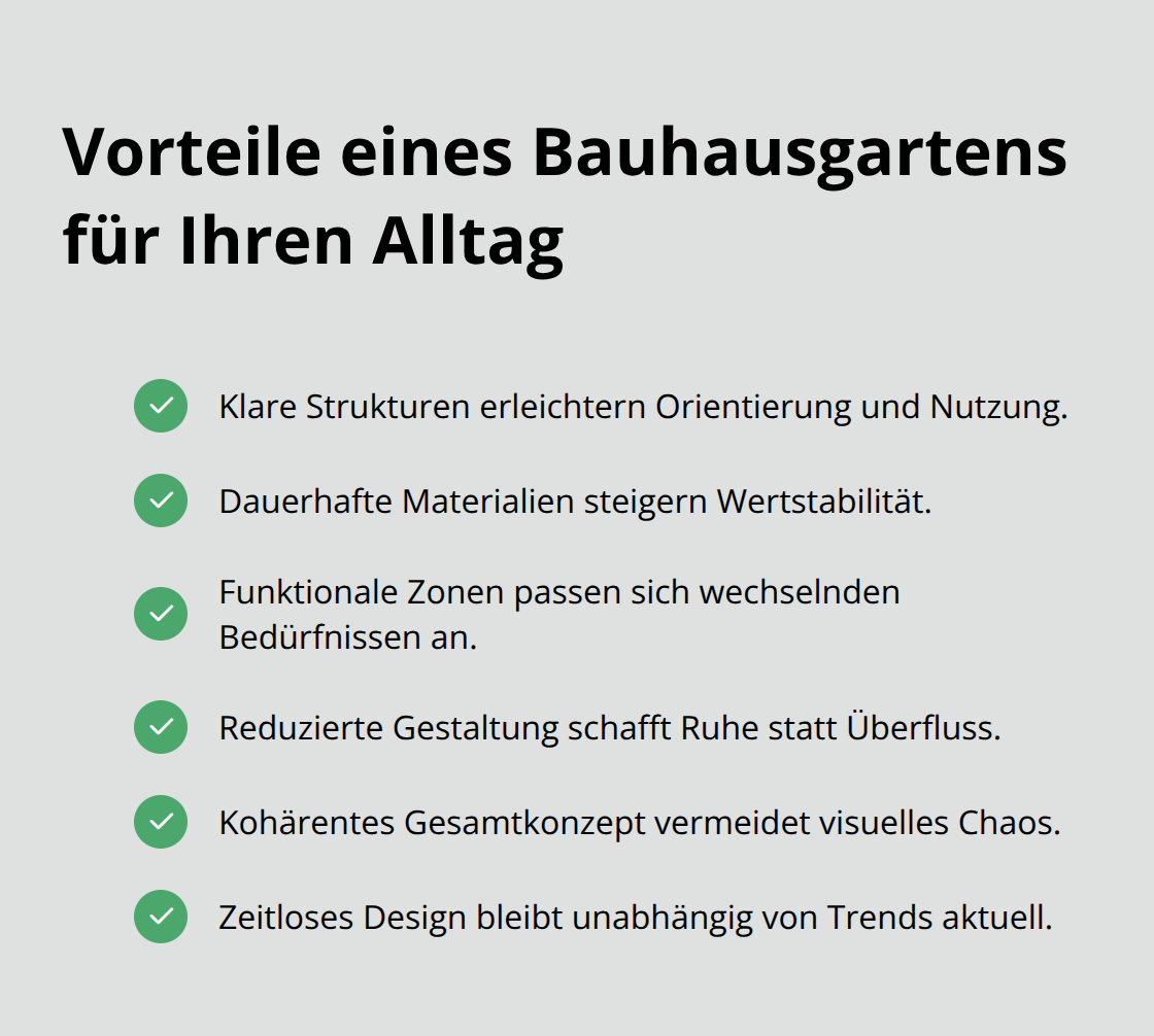 Checkliste der wichtigsten Vorteile eines Bauhausgartens