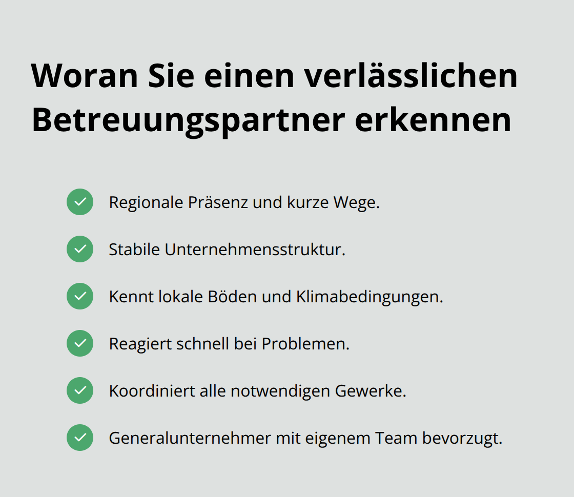 Checkliste zentraler Kriterien für einen Gartenpflege-Partner