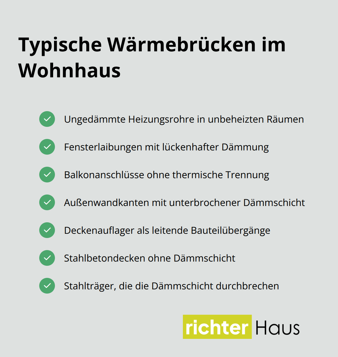 Liste typischer Wärmebrückenbereiche in Wohngebäuden - hitzebeständige dämmstoffe einsetzen
