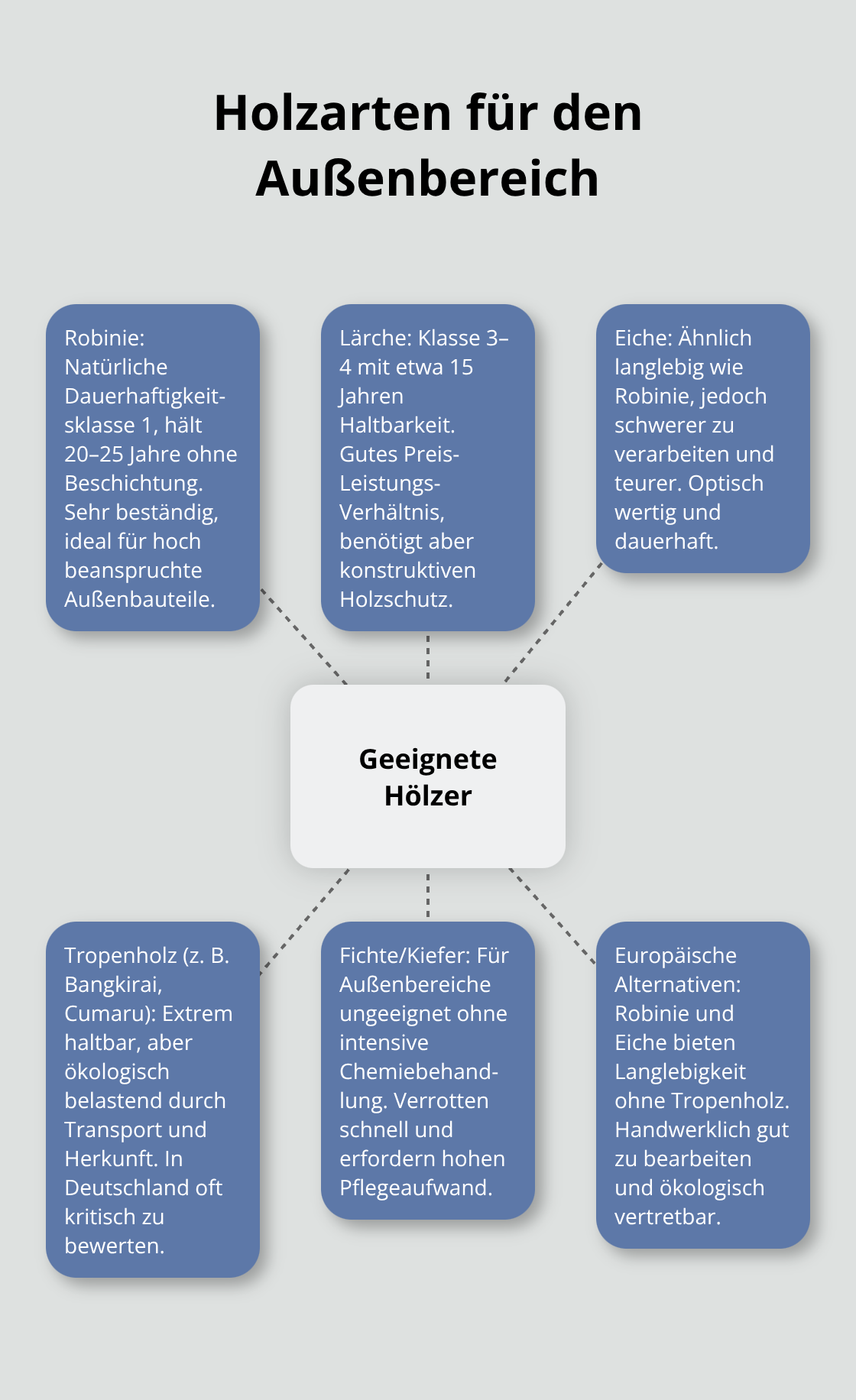 Zentrale Holzarten und ihre Eignung für dauerhafte Gartenkonstruktionen - Holzbau Anbau