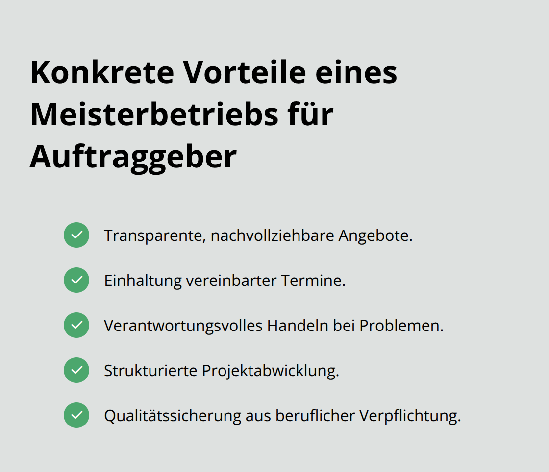 Checkliste der Zuverlässigkeits- und Qualitätsvorteile eines Meisterbetriebs - Landschaftsgärtner Meister