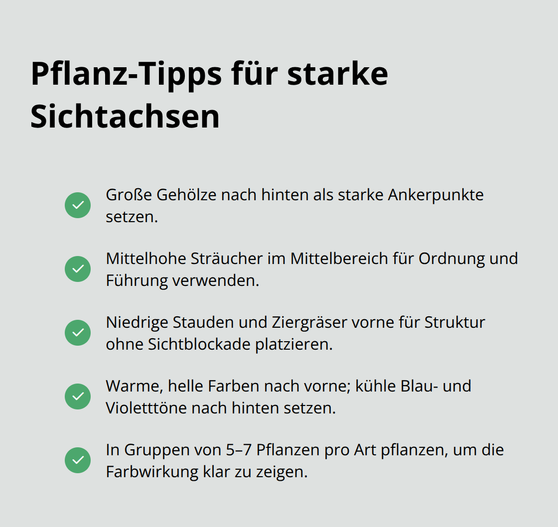 Checkliste mit Pflanzempfehlungen zur Führung von Sichtachsen - Moderne Gartengestaltung Sichtachsen Planung