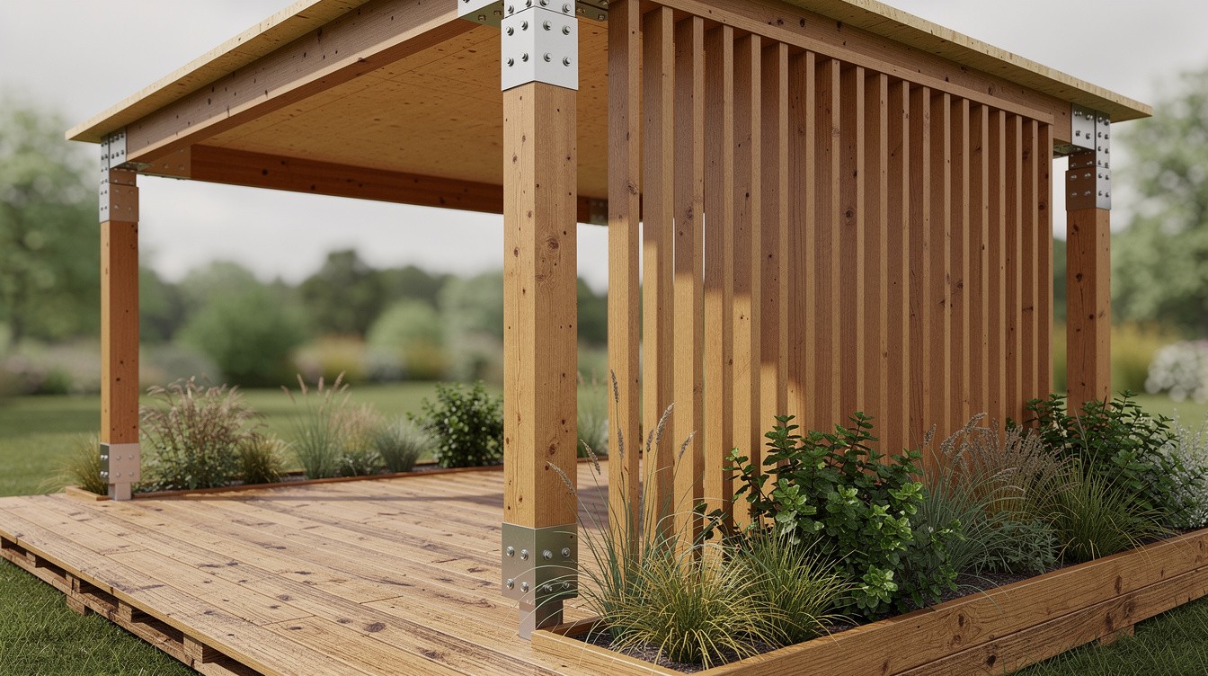 Moderne Holzkonstruktion Außenraum: Nachhaltiges Design Im Freien