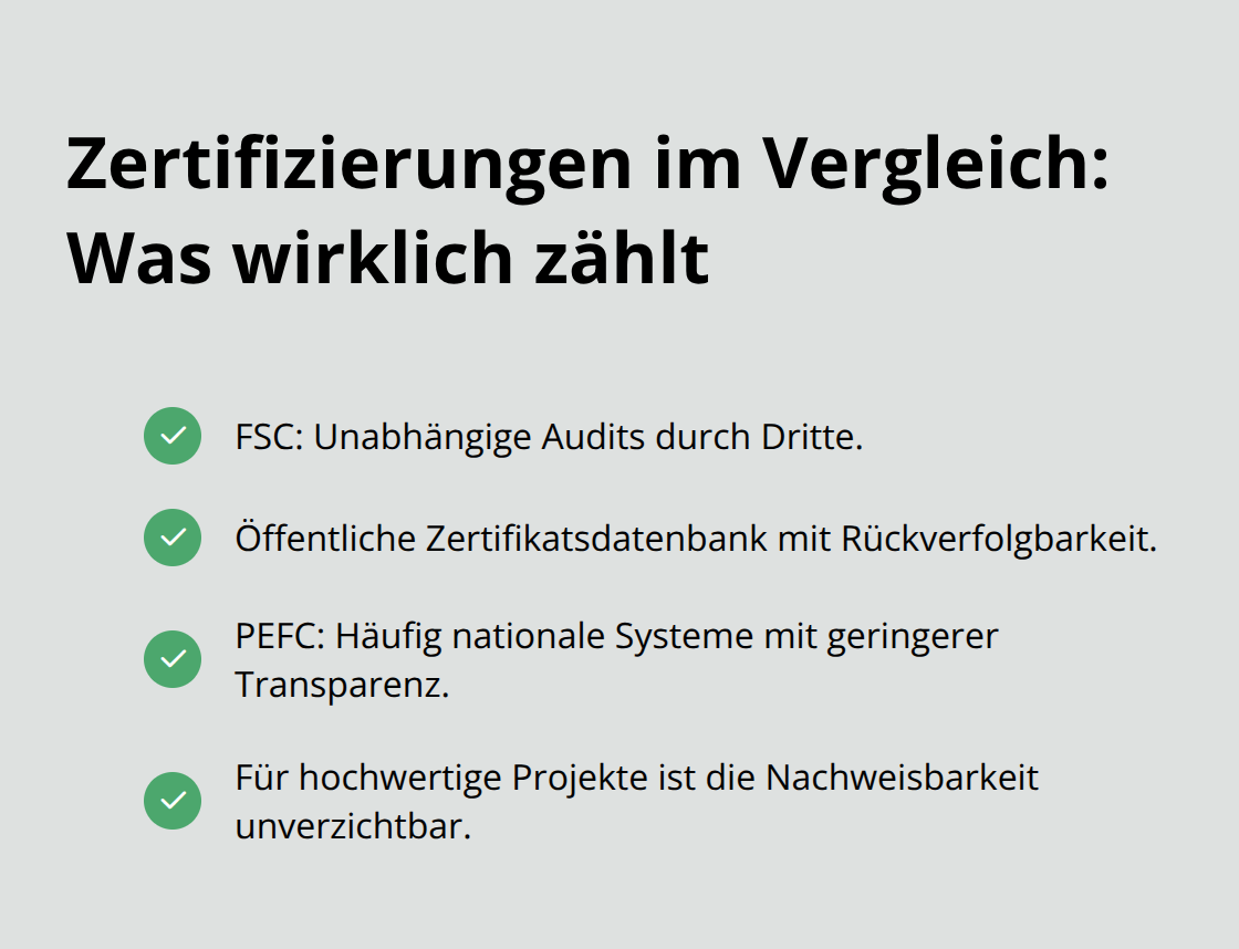 FSC vs. PEFC – Transparenz und Nachweisbarkeit