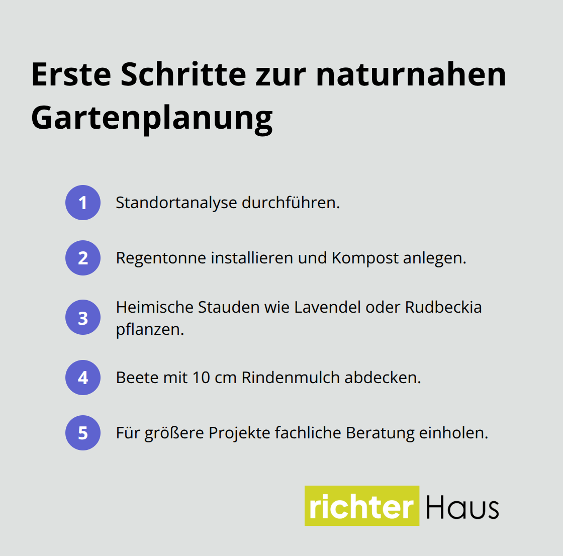 Kompakte Schritt-für-Schritt-Liste für den Start in die naturnahe Gartenplanung. - naturnahe gartenplanung ganzheitlich