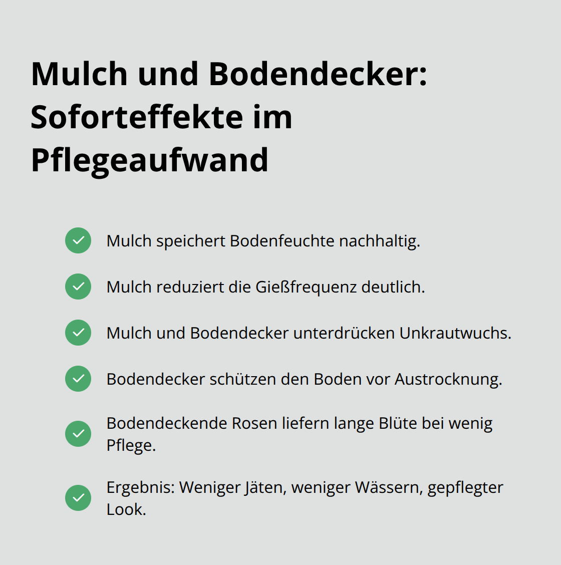 Checkliste: Vorteile von Mulch und Bodendeckern für einen pflegeleichten Garten. - Pflegeleichte Gartenkonzepte Umsetzung