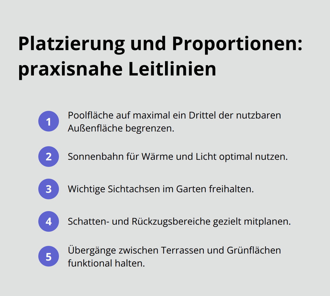 Leitlinien zur richtigen Poolplatzierung und Proportion im Garten