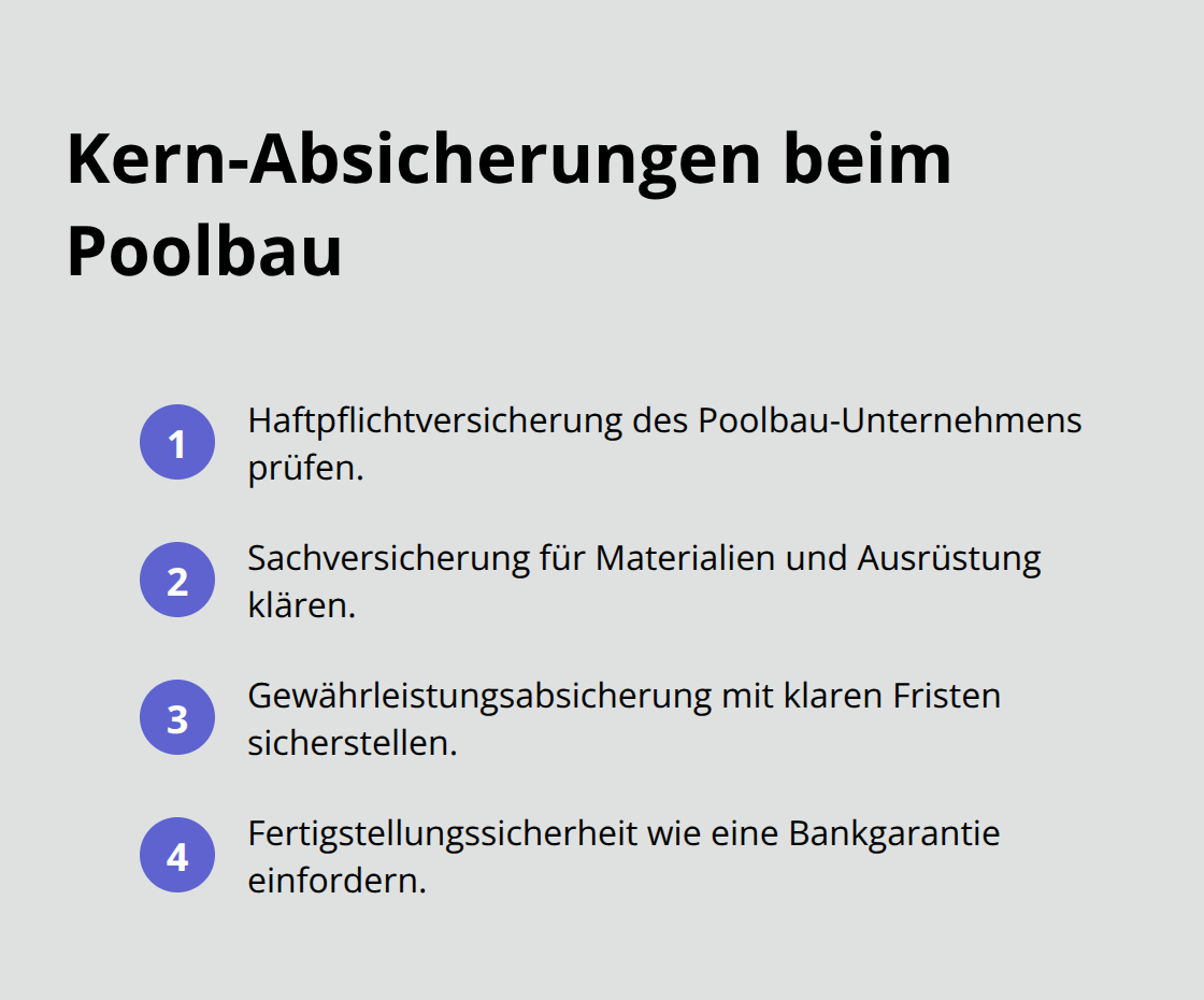 Übersicht der wichtigsten Versicherungen und Sicherheiten beim Poolbau in Deutschland - Poolbau Versicherung