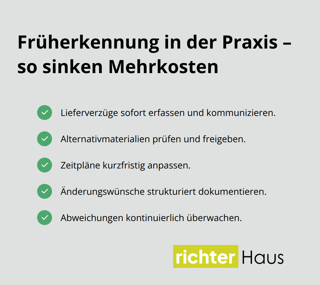 Checkliste mit praxisnahen Maßnahmen zur Senkung von Mehrkosten durch Früherkennung - Qualitätsorientierte Bauherren Ansprache