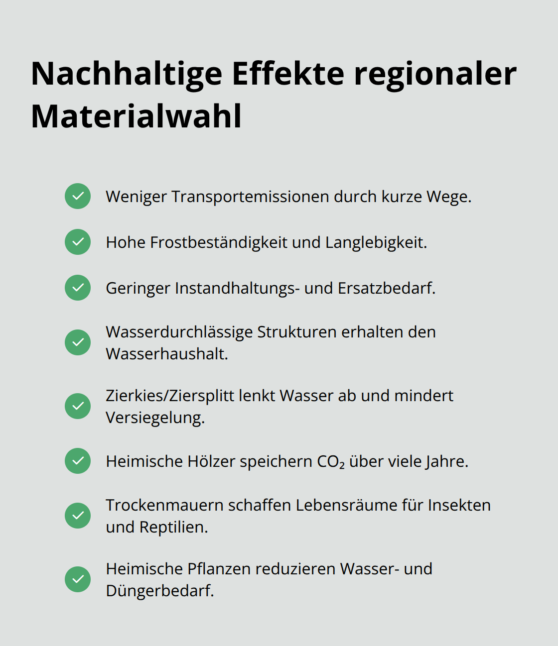 Checkliste nachhaltiger Vorteile regionaler Materialien im Gartenbau - Regionale Materialien Gartenbau Konzepte