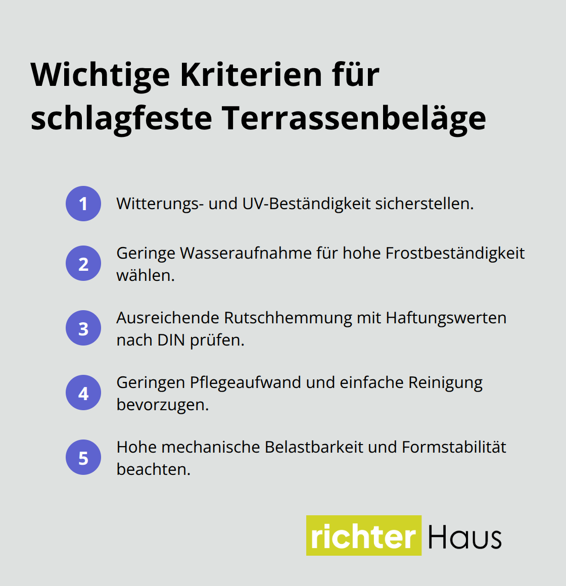 Kompakte Liste der Top-Kriterien für langlebige, sichere Terrassenbeläge - schlagfeste terrassenbeläge auswählen