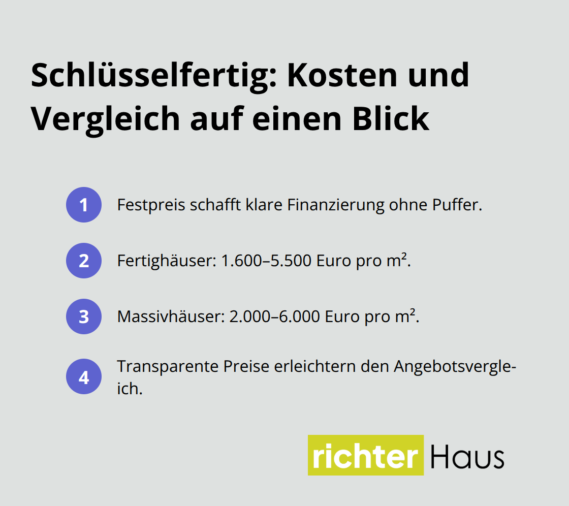 Überblick zu Preisrahmen und Planungssicherheit bei schlüsselfertigen Angeboten