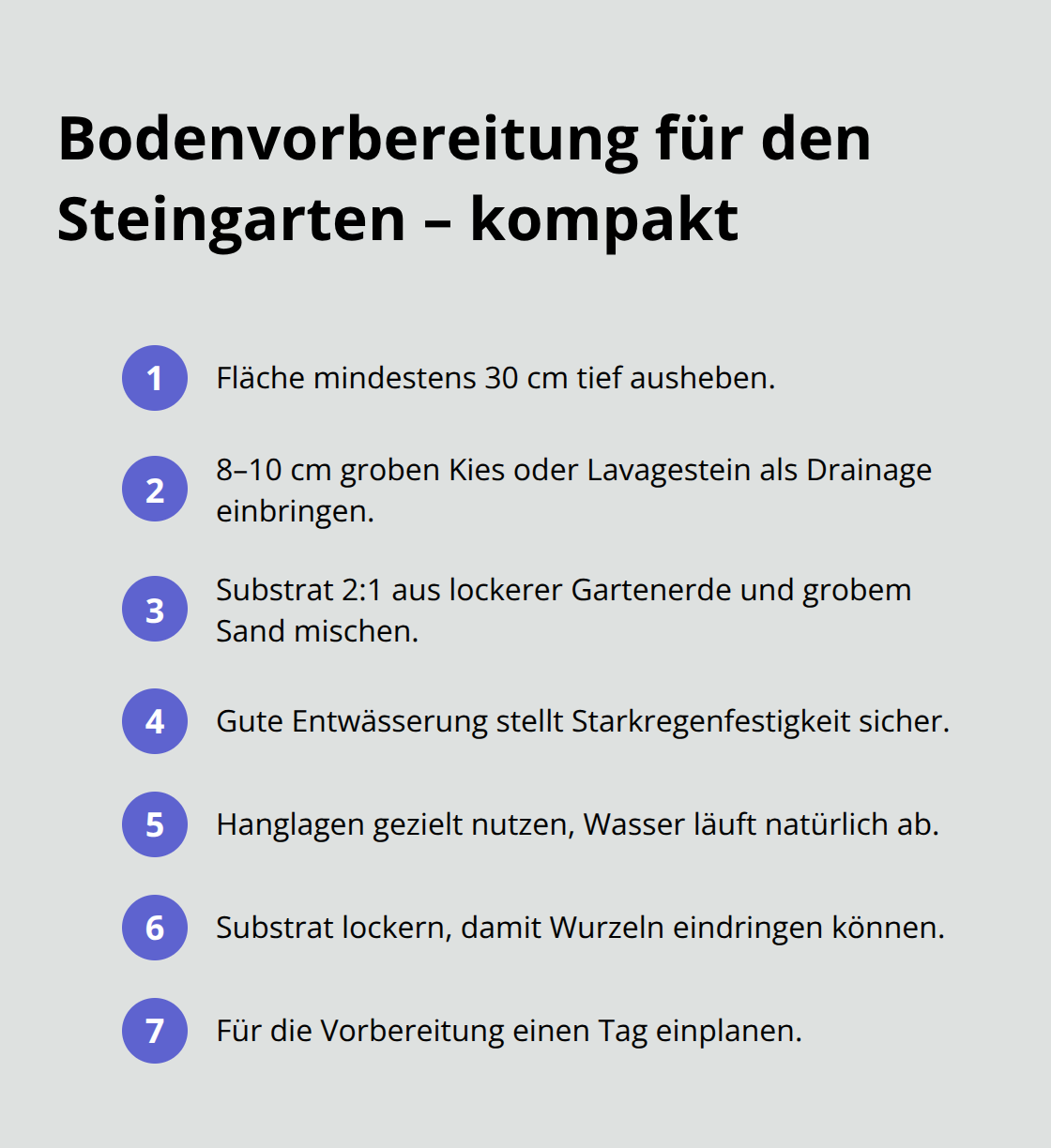 Kompakte Schritt-für-Schritt-Übersicht zur Bodenvorbereitung im Steingarten - Steingarten Sukkulenten