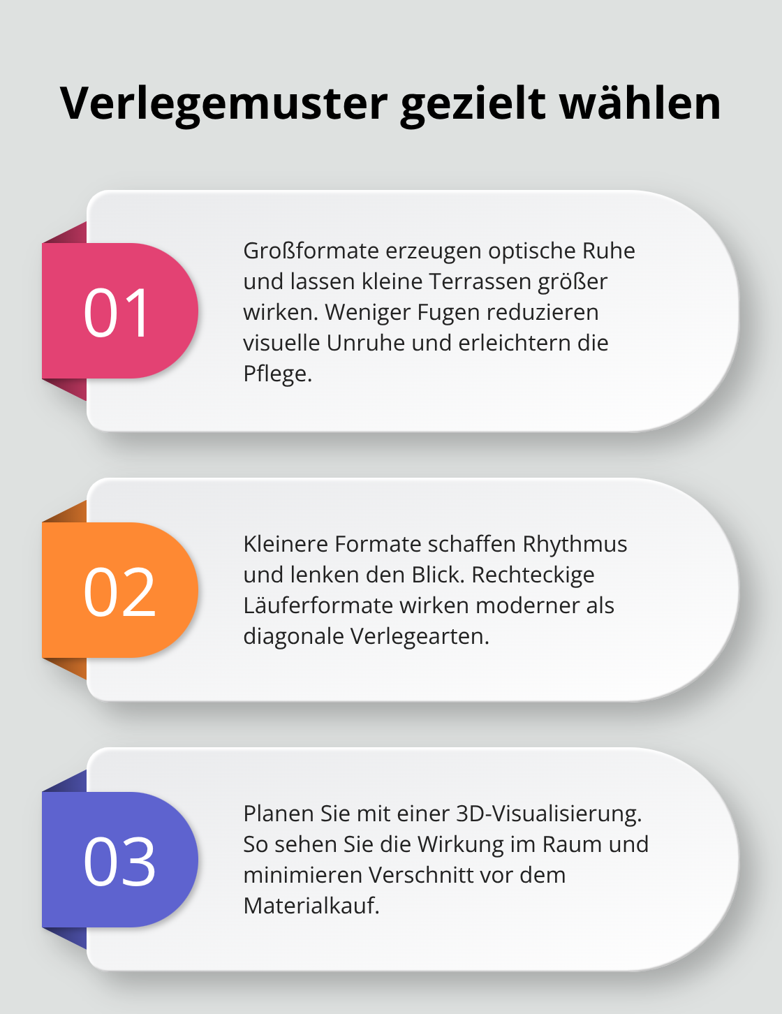 Drei Kernaussagen zur Wirkung von Formaten und Mustern - Terrassenbelag Naturstein Design