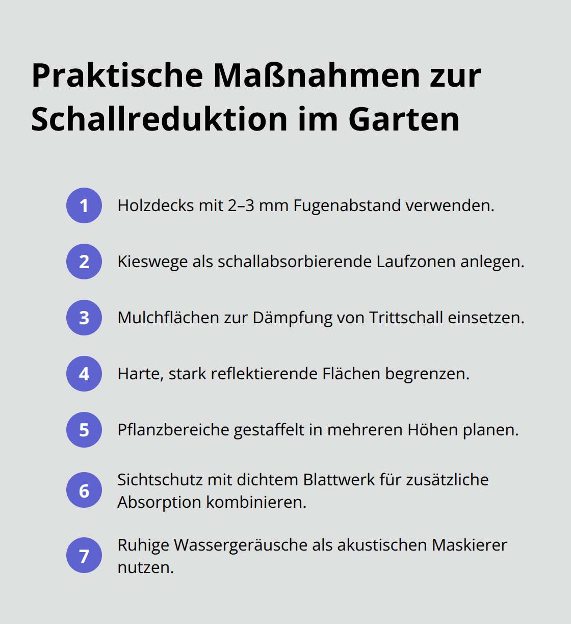 Kompakte Liste wirksamer Schritte zur Reduktion von Außengeräuschen - Wellness im Garten Gestaltung