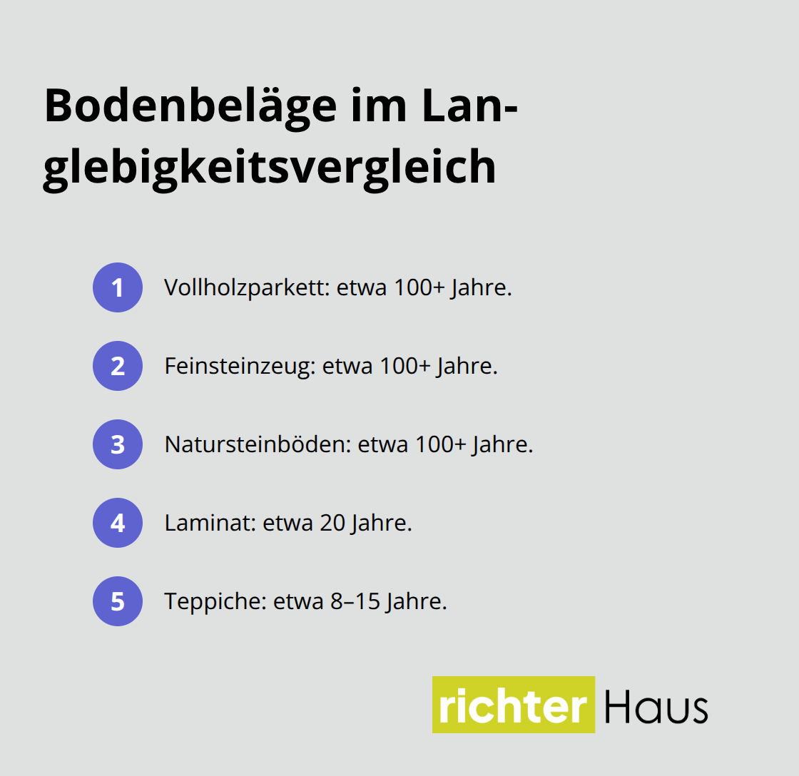 Lebensdauer gängiger Bodenbeläge im Überblick