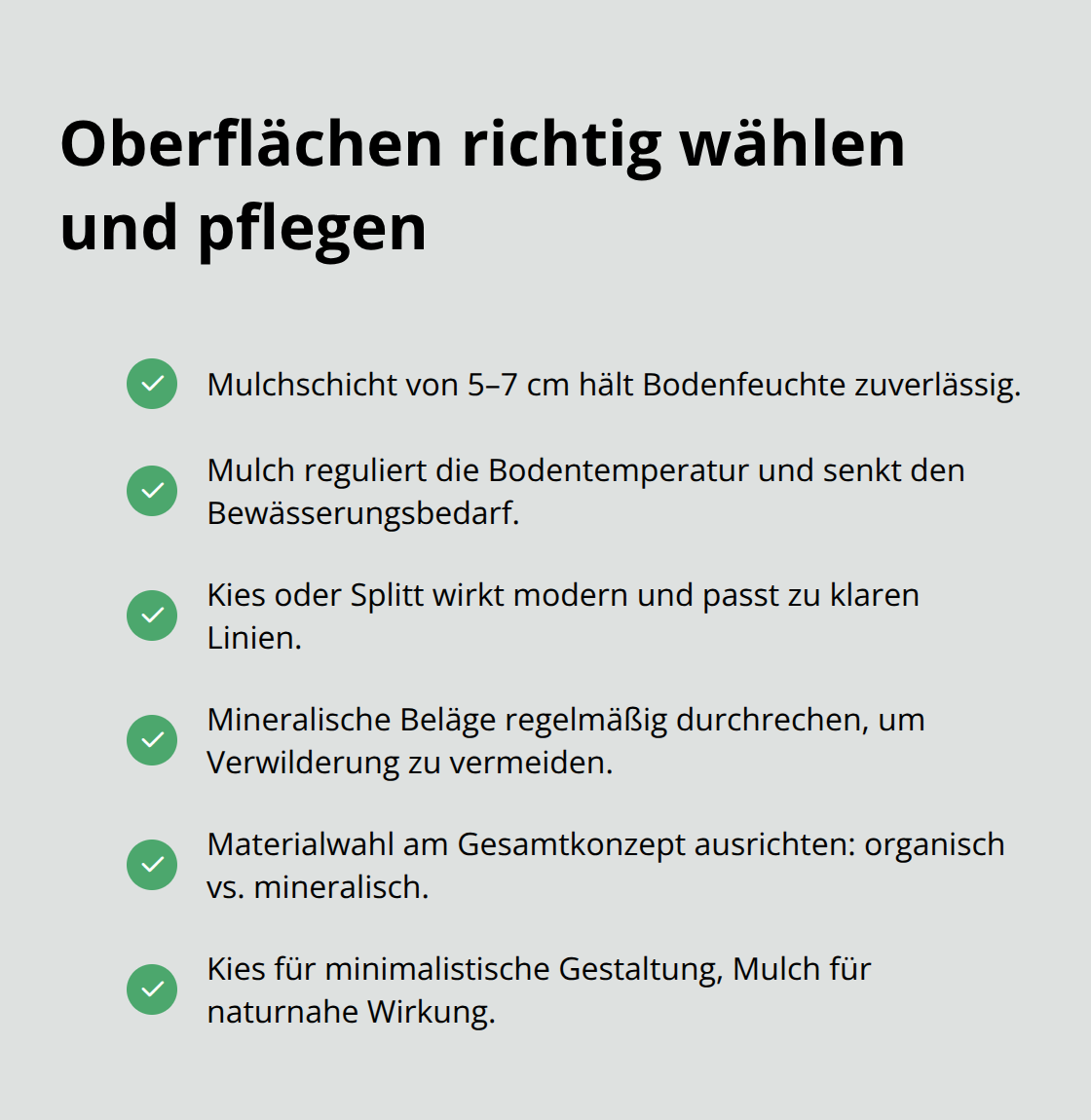Checkliste zu Mulch, Kies und Materialwahl im modernen Garten - Wie gelingt Moderne Gartengestaltung