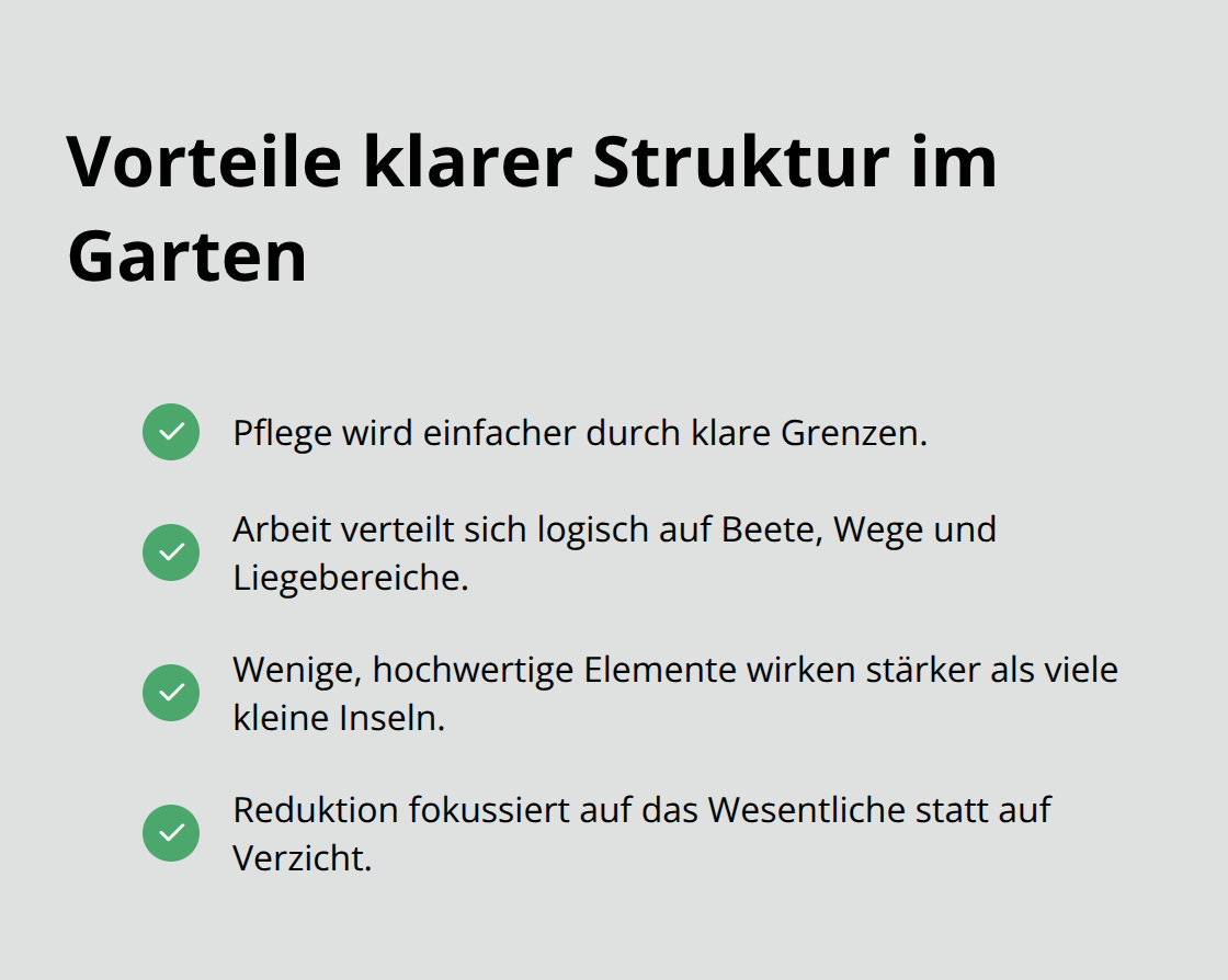Checkliste der Vorteile einer klar strukturierten Gartengestaltung